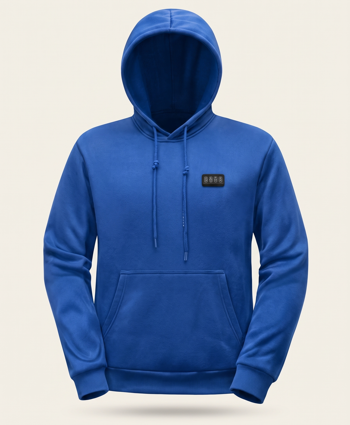 Men's Heated Hoodie, 31 Heating Zones, 4-Zone Control, 3 Heat Levels, Washable Fleece, Battery Options, Sapphire Blue