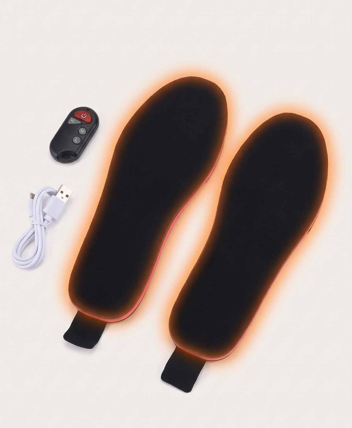 Men's Heated Insoles with Remote, Carbon Fiber, Cut-to-Size EVA Foam, 3 Heat Levels, for Boots, Hiking, Skiing & Work, Black