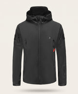 Women's Heated Jacket, USB Powered, 7 Heating Zones, Hooded Fleece-Lined Softshell, for Hiking, Skiing & Commuting, Black