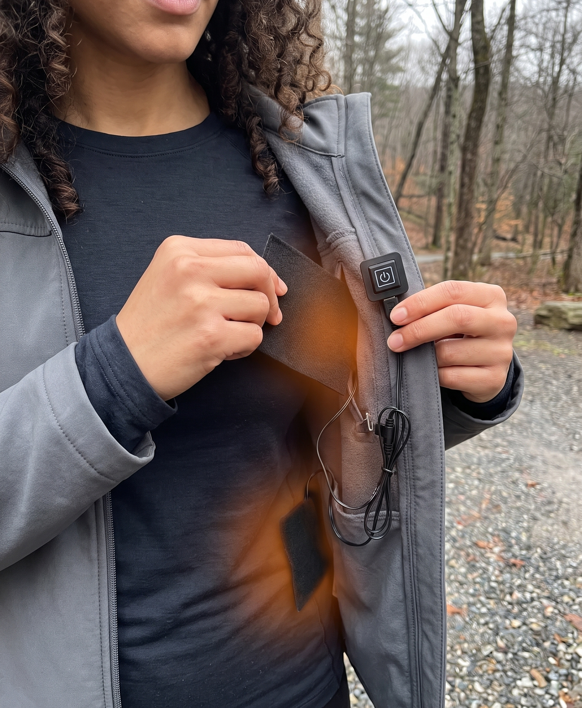 Women's USB Heated Clothing Pads, 5-Pad Carbon Fiber Kit, 3 Heat Levels, Washable, for Jackets, Vests & Winter Camping