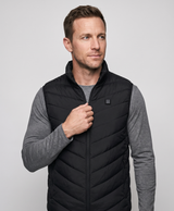 Men's Heated Vest, 9 Heating Zones, USB Powered, Lightweight Insulated, Stand Collar, Washable, for Hunting & Work, Black
