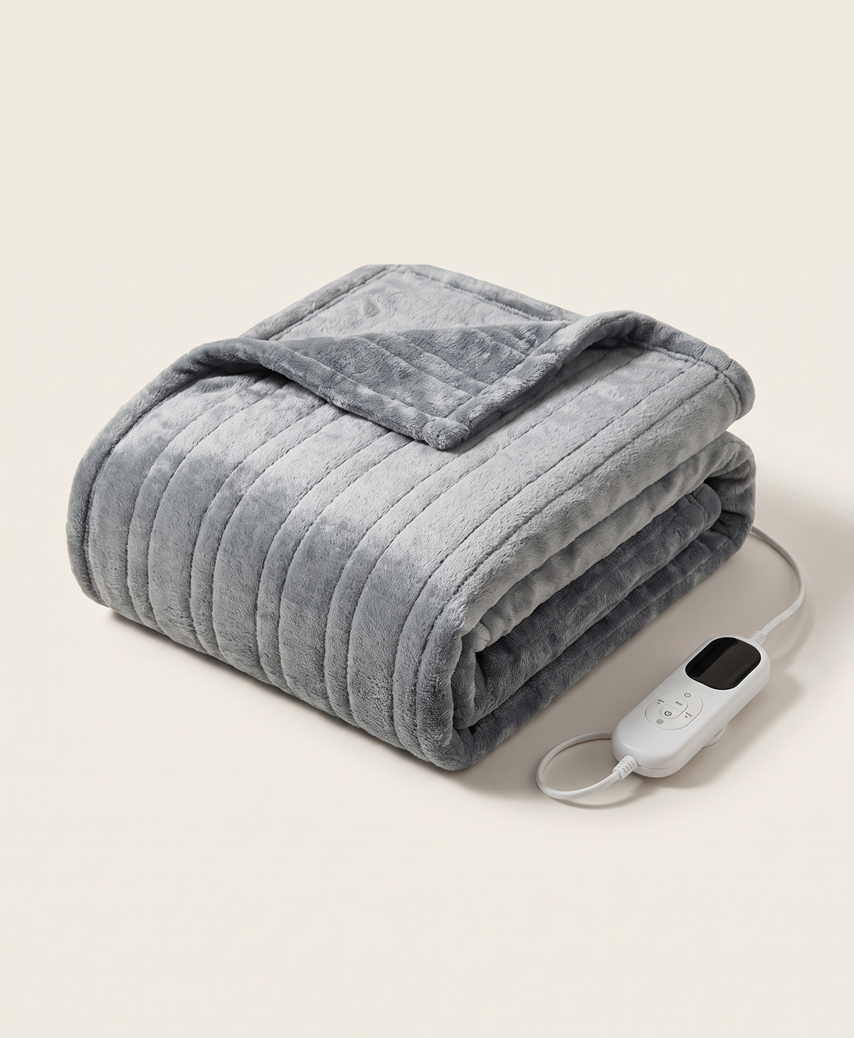 Women's Electric Heated Blanket, Double-Layer Throw, 6 Heat Settings, Timer, Machine Washable, for Couch, Bed & Office, Gray