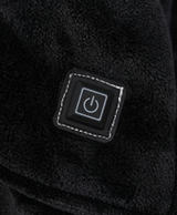 Women's Heated Wearable Blanket Hoodie, USB Powered, 3 Heat Levels, Oversized Sherpa Flannel, for Home & Lounging, Black
