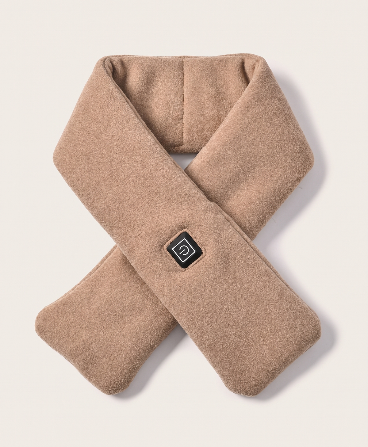 Women's Heated Scarf, USB Powered, 3 Heat Settings, Soft Fleece Neck Warmer, Washable, for Cycling & Winter Walks, Light Coffee