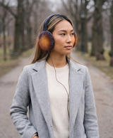 Women's Heated Earmuffs, USB Powered, 3 Heat Settings, Plush Ear Warmers, for Cycling, Commuting & Winter Walks, Gray