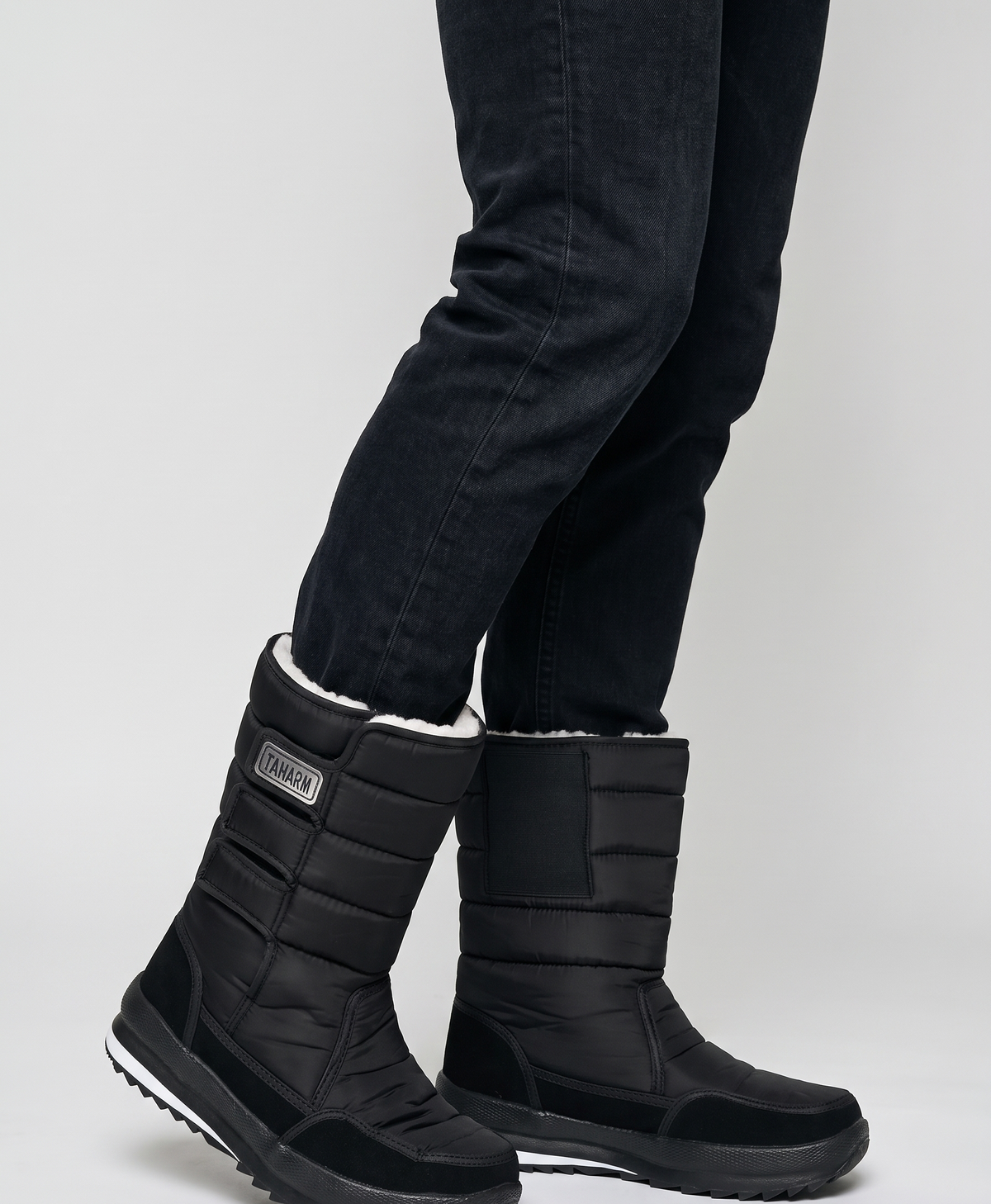 Men's Heated Snow Boots, Rechargeable 6800mAh, 3 Heat Levels, Insulated, for Snow, Hiking & Winter Outdoor Work, Black
