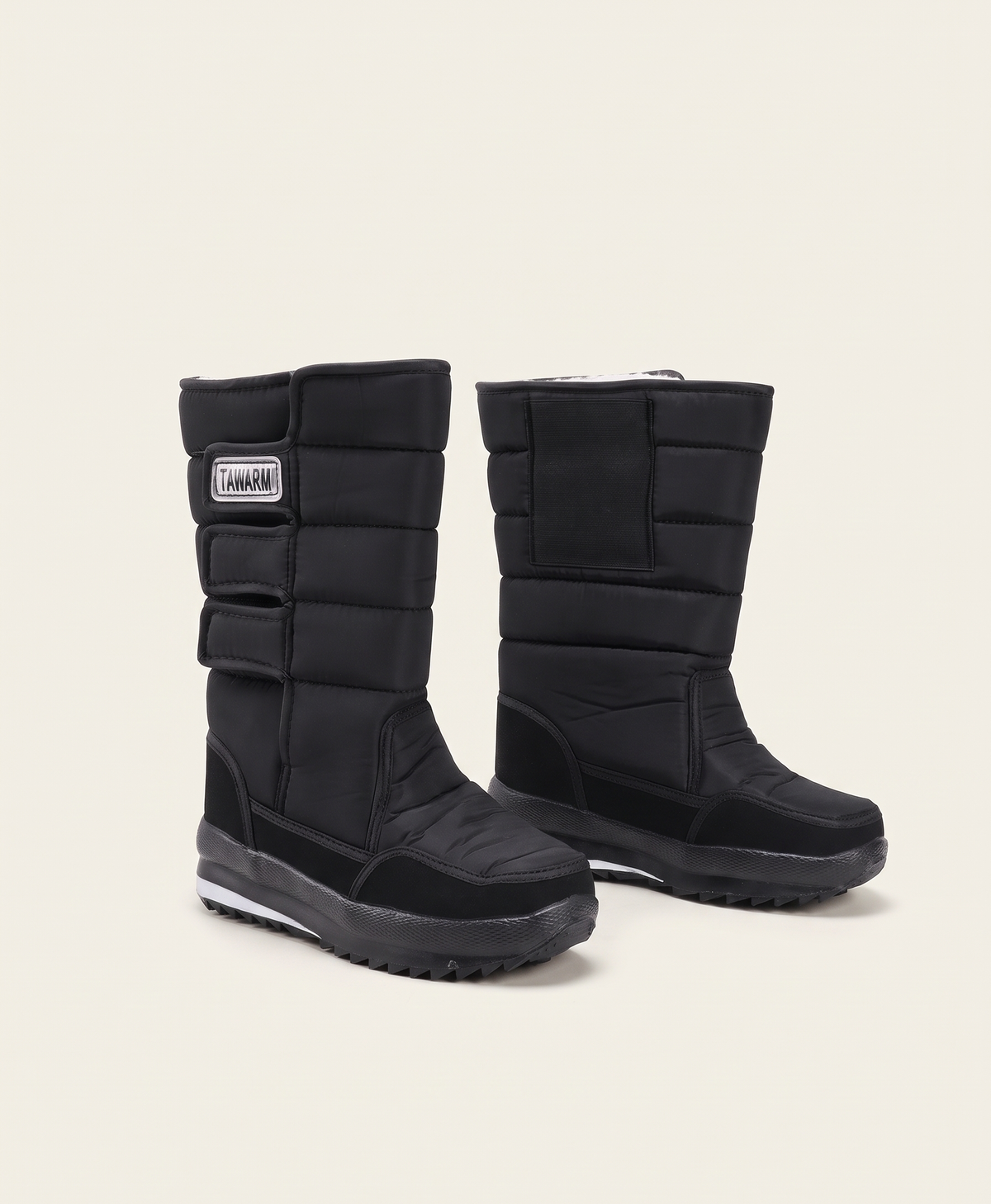 Men's Heated Snow Boots, Rechargeable 6800mAh, 3 Heat Levels, Insulated, for Snow, Hiking & Winter Outdoor Work, Black