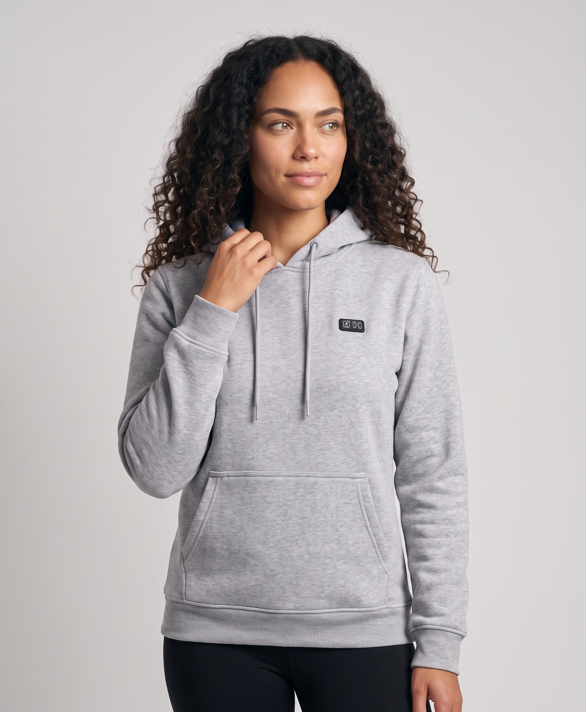 Women's Heated Hoodie, 31 Heating Zones, 4-Zone Control, 3 Heat Levels, Washable Fleece, Power Bank Options, Gray