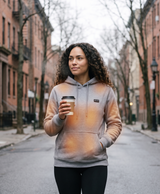 Women's Heated Hoodie, 31 Heating Zones, 4-Zone Control, 3 Heat Levels, Washable Fleece, Power Bank Options, Gray