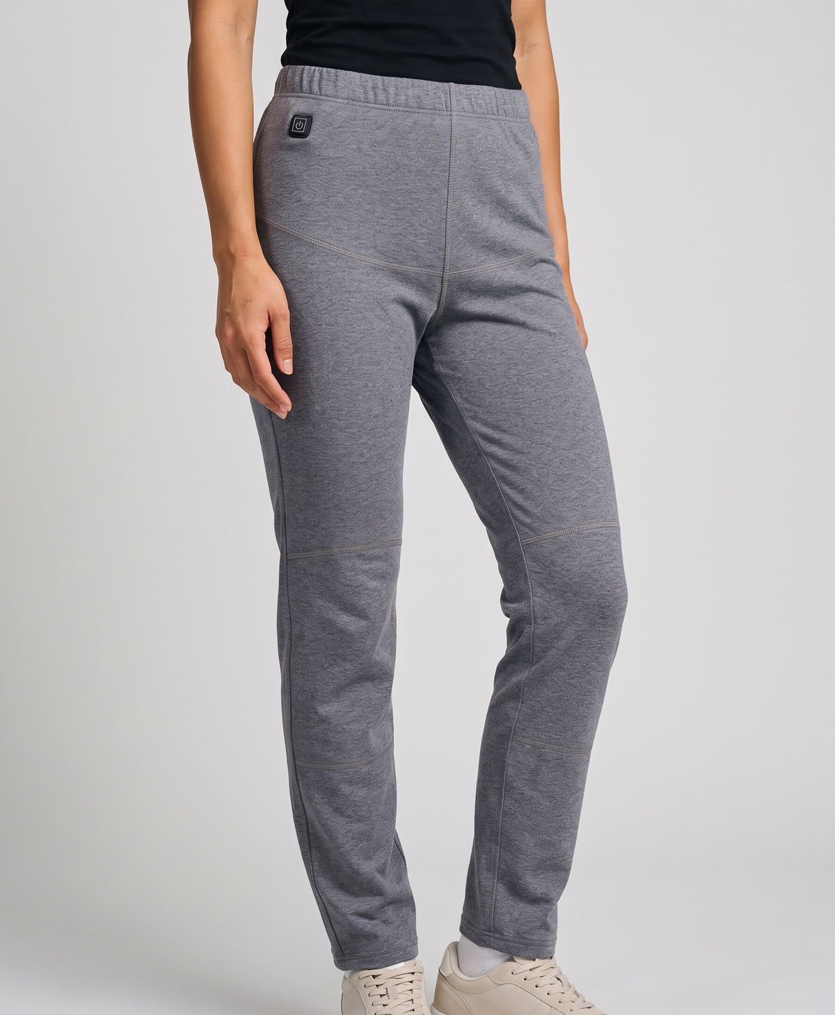 Women's Heated Thermal Pants, Double-Layer Plush Cotton Base Layer Leggings, Long Johns, for Winter & Outdoor Wear, Grey