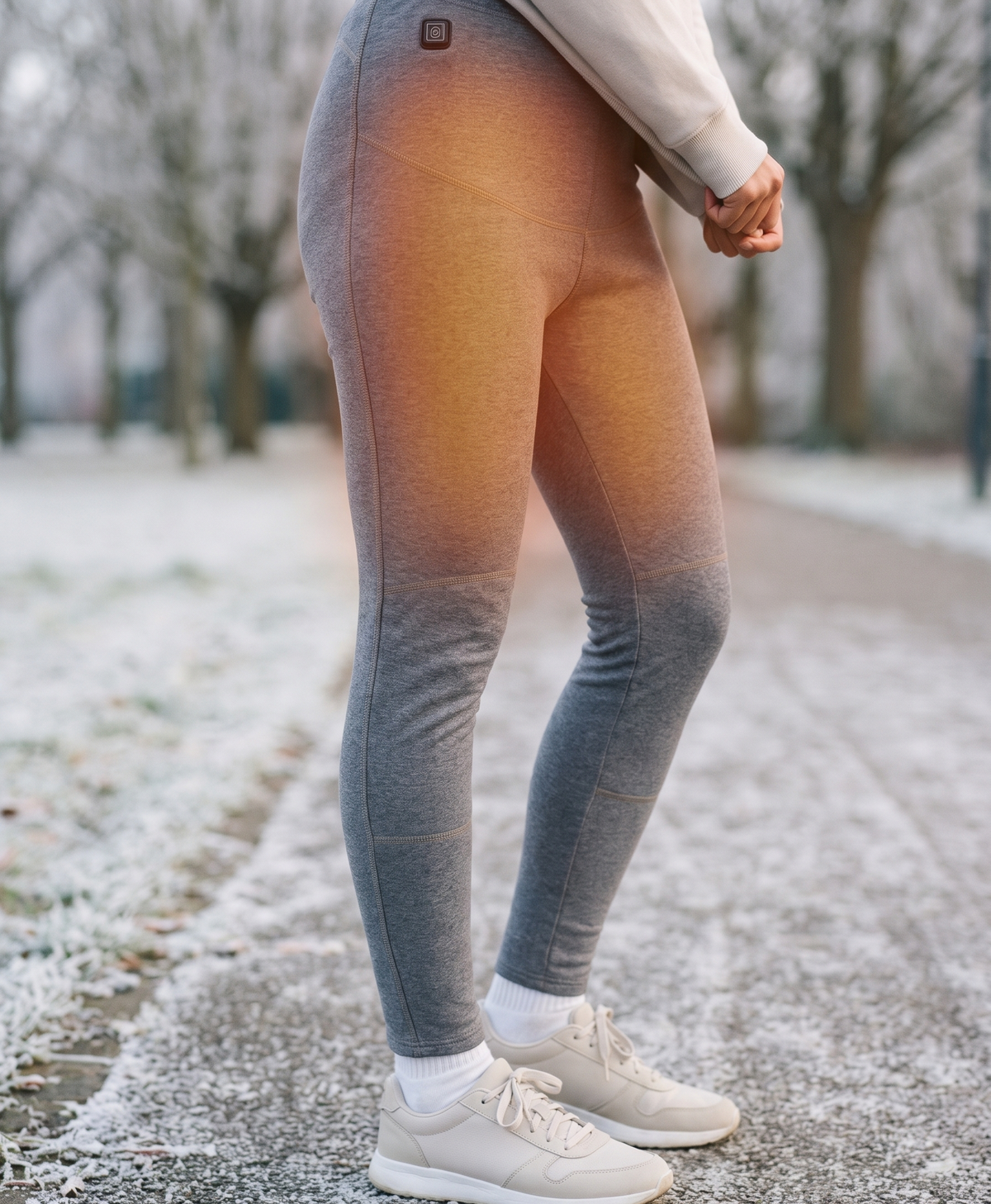 Women's Heated Thermal Pants, Double-Layer Plush Cotton Base Layer Leggings, Long Johns, for Winter & Outdoor Wear, Grey