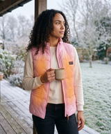 Women's Heated Vest, USB Powered, Quilted Stand Collar, Loose Fit, Collar & Back Heating, for Walking & Commuting, Pink