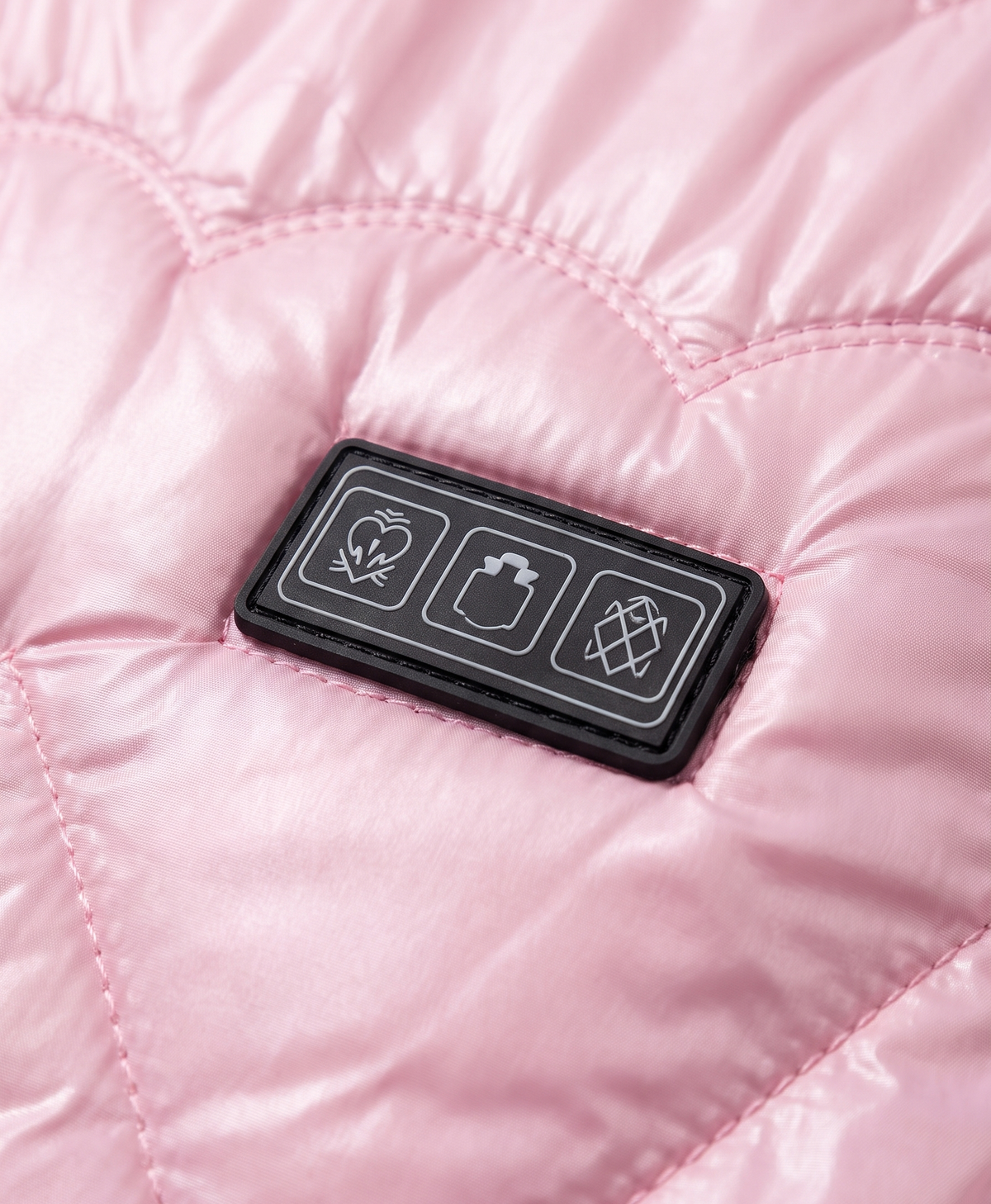 Women's Heated Vest, USB Powered, Quilted Stand Collar, Loose Fit, Collar & Back Heating, for Walking & Commuting, Pink