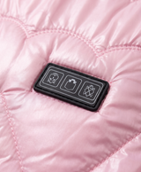 Women's Heated Vest, USB Powered, Quilted Stand Collar, Loose Fit, Collar & Back Heating, for Walking & Commuting, Pink