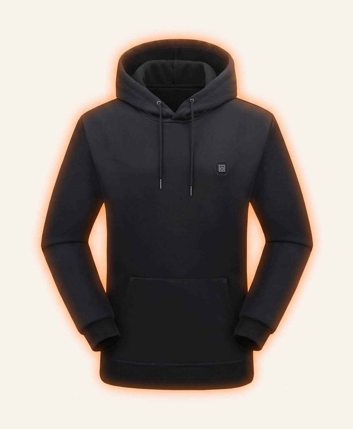 Men's Heated Hoodie, 9 Heating Zones, Extra-Thick Pullover, Kangaroo Pocket, for Winter Casual Wear & Commuting, Black