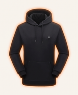 Men's Heated Hoodie, 9 Heating Zones, Extra-Thick Pullover, Kangaroo Pocket, for Winter Casual Wear & Commuting, Black