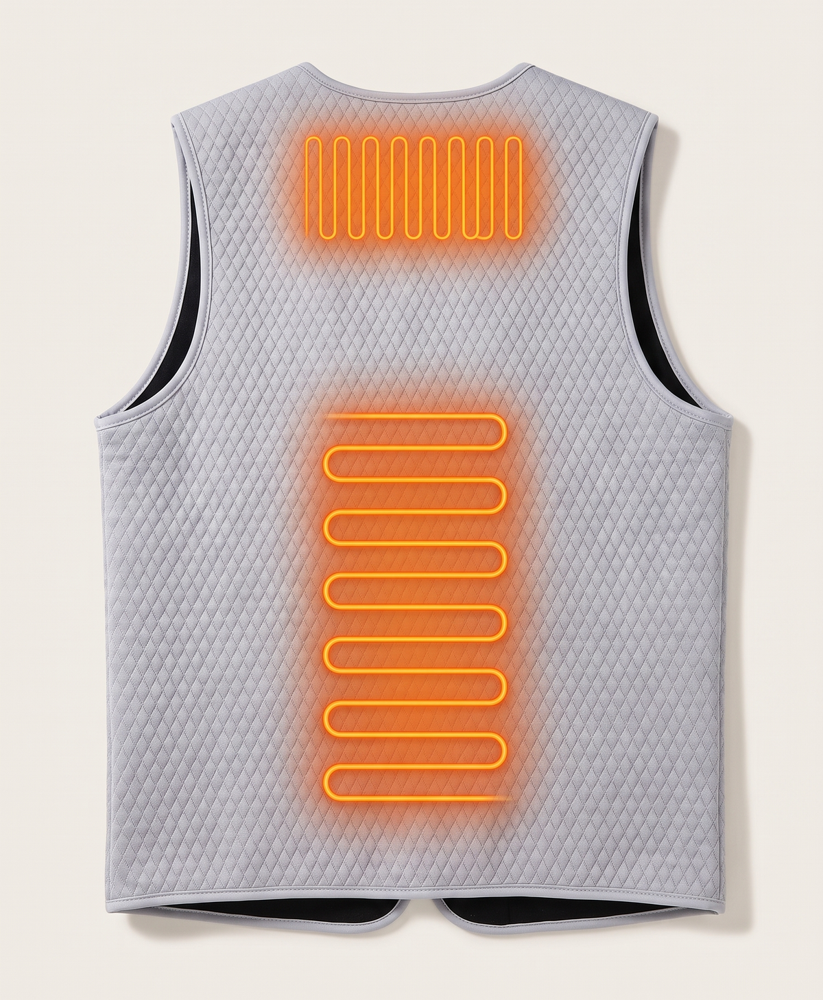 Men's Heated Vest, USB Powered, Thin Quilted Mid-Layer, Fits Under a Jacket, for Riding, Skiing & Fishing, Gray