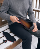 Men's Heated Insoles with Remote, Carbon Fiber, Cut-to-Size EVA Foam, 3 Heat Levels, for Boots, Hiking, Skiing & Work, Black