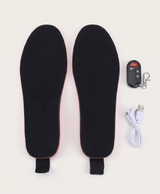 Men's Heated Insoles with Remote, Carbon Fiber, Cut-to-Size EVA Foam, 3 Heat Levels, for Boots, Hiking, Skiing & Work, Black