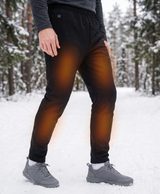 Men's Heated Pants, USB Powered, 12 Carbon Fiber Zones, 3 Heat Levels, Machine Washable, for Skiing, Hiking & Hunting, Black