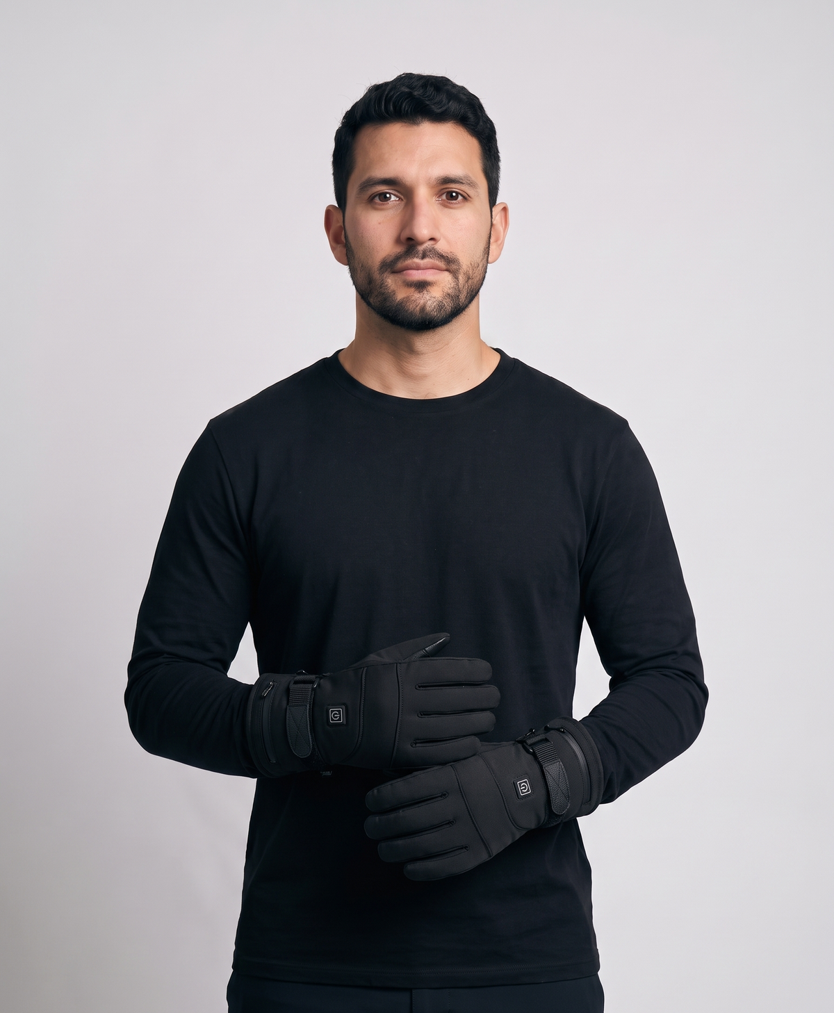Men's Heated Gloves, Touchscreen, Finger & Hand Heating, 3 Heat Levels, Rechargeable, for Motorcycle, Skiing & Hiking, Black