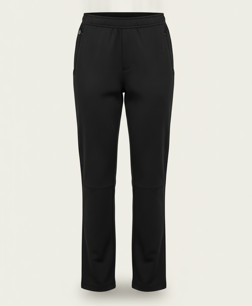 Women's Heated Pants, USB Powered, 12 Carbon Fiber Zones, 3 Heat Levels, Plush-Lined, Washable, for Skiing & Hiking, Black