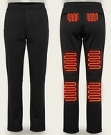 Women's Heated Pants, USB Powered, 12 Carbon Fiber Zones, 3 Heat Levels, Plush-Lined, Washable, for Skiing & Hiking, Black