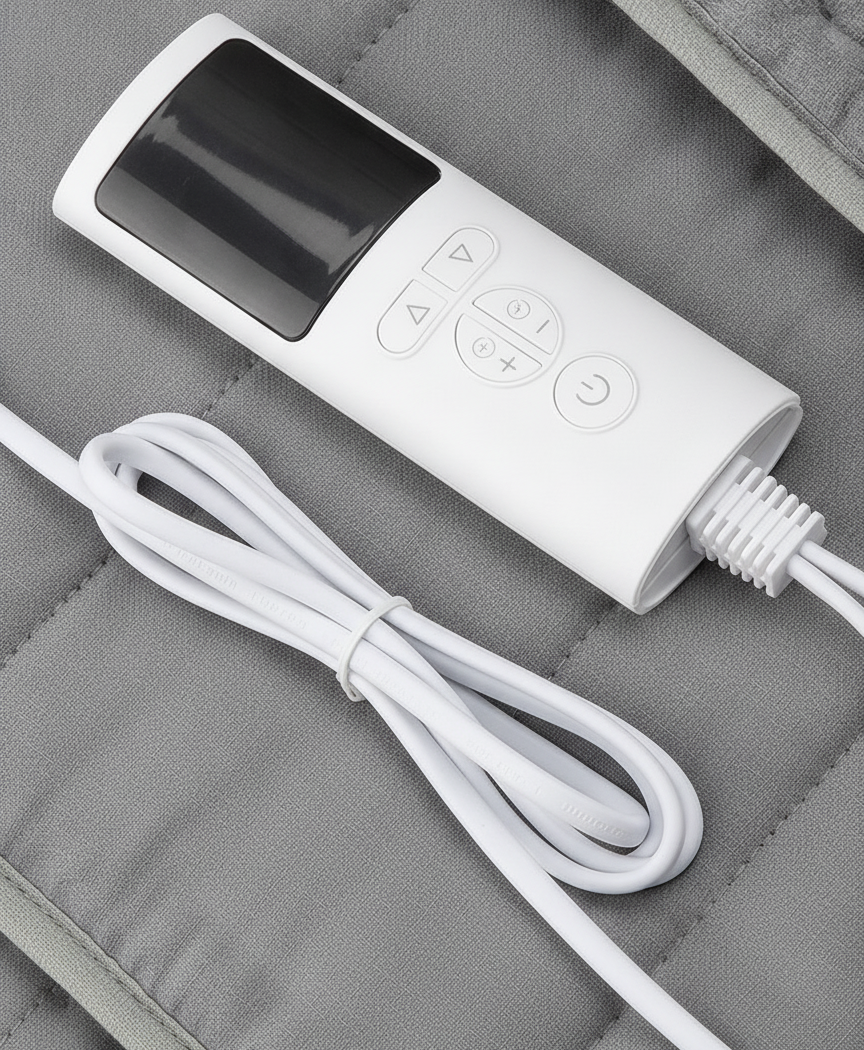 Women's Heated Waist Belt, Plug-In Back Heating Pad, 9 Heat Levels, 4 Timers, Soft Micro-Plush, for Office & Home, Silver Gray
