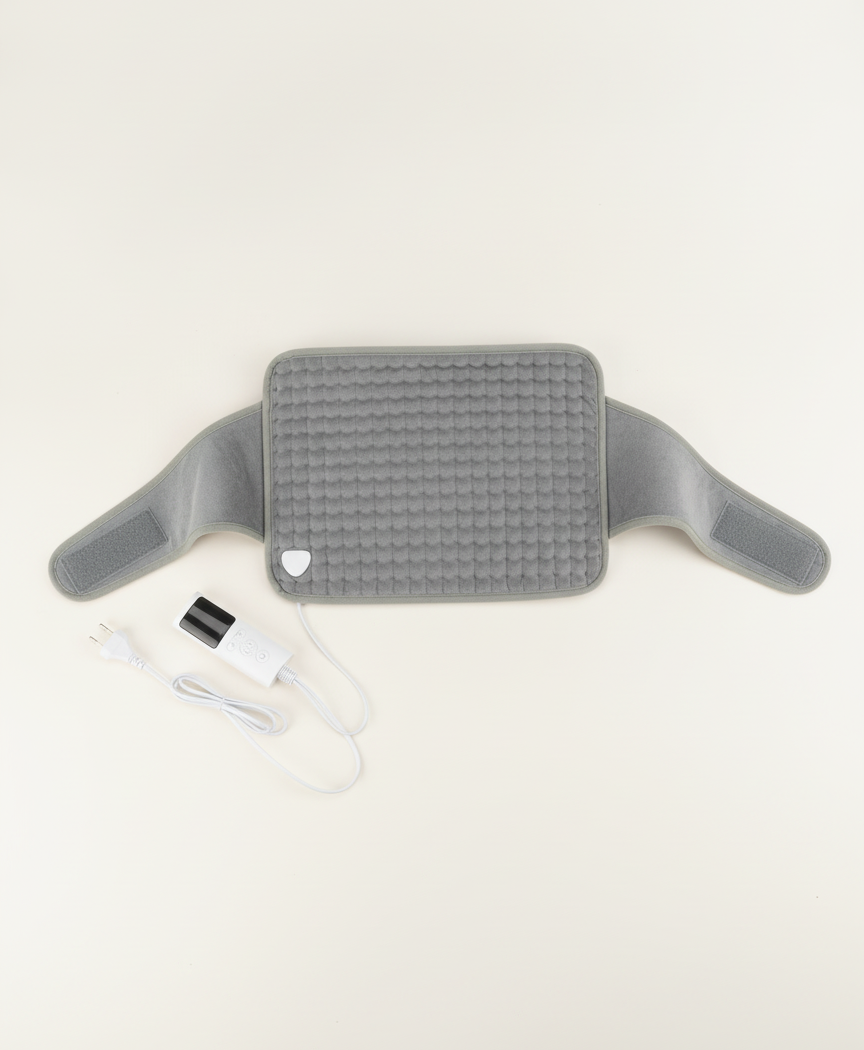 Men's Heated Waist Belt, Plug-In Electric Back Heating Pad, 9 Heat Levels, 4 Timers, Auto Shut-Off, for Home & Office, Gray