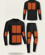 Men's Heated Long Johns Set, 22 Heating Zones, USB Powered, Thermal Top & Pants Base Layer, for Cold Weather & Outdoors, Black