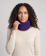 Women's Heated Neck Gaiter, Rechargeable 3500mAh, 3 Heat Levels, Fleece Neck Warmer, One Size, for Skiing & Walks, Purple