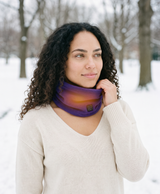 Women's Heated Neck Gaiter, Rechargeable 3500mAh, 3 Heat Levels, Fleece Neck Warmer, One Size, for Skiing & Walks, Purple